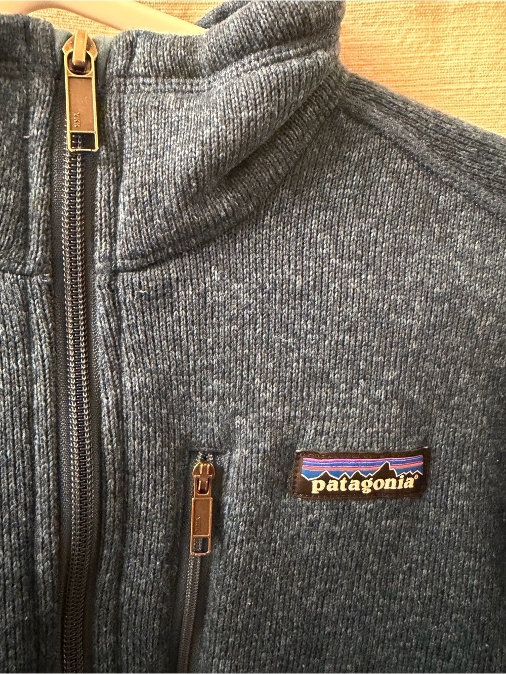 Patagonia Men's Heathered Blue Quarter-Zip Fleece Pullover - Picture 2 of 5